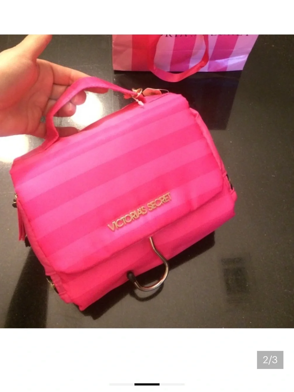 Victoria's Secret Bright Pink Hanging Cosmetic Organizer